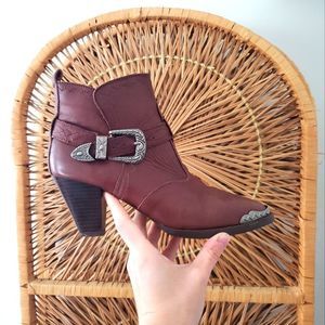 Clicks Leather Santa Fe Bootie Western Women's Cowgirl 8B